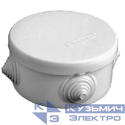 Коробка распределительная ОП d90х45мм IP54 4 выхода 4 гермоввода крышка защелкивающаяся сер. Epplast 140142