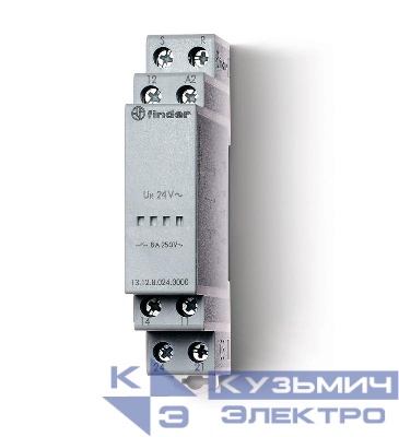 Реле модульное электронное вызывное со сбросом 1CO + 1NO 8А 12В AC/DC 17.5мм IP20 FINDER 131200120000