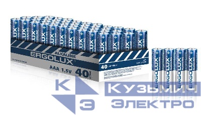 Элемент питания алкалиновый AAA/LR03 1.5В Alkaline BOX40 ПРОМО (уп.40шт) Ergolux 14672