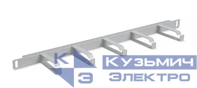 Органайзер кабельный горизонтальный 19дюйм 0.5U JB08-0.5U-GY 5 колец метал. сер. (RAL7035) Cabeus 10627c