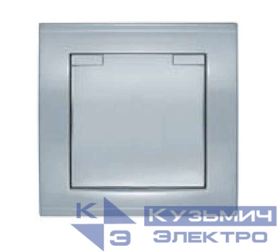 Розетка 1-м СП Бриллиант 16А IP20 с заземл. с крышкой серебр. UNIVersal 7949896