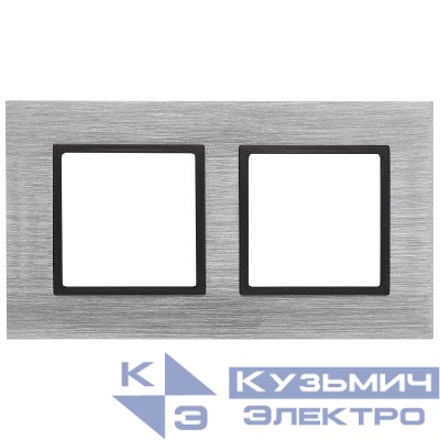 Рамка 2-м 14-5202-41 металл Elegance сталь+антрацит ЭРА Б0034551