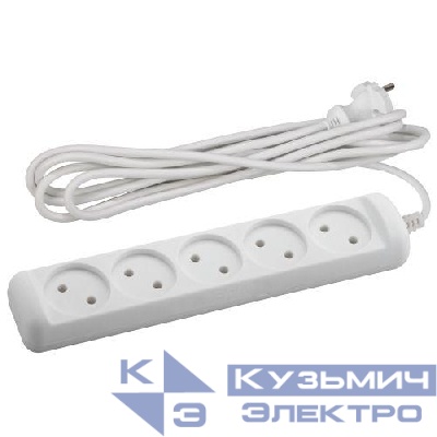 Удлинитель 5х3м без заземл. 10А IP20 U-5-3m-2х1 ПВС 2х1 Эра Б0028364