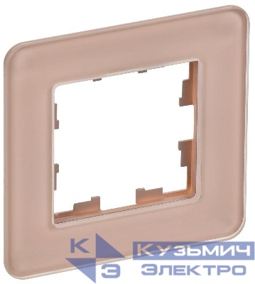 Рамка 1-м BRITE РУ-1-2-Бр стекло дым. RE IEK BR-M12-G-41-K97
