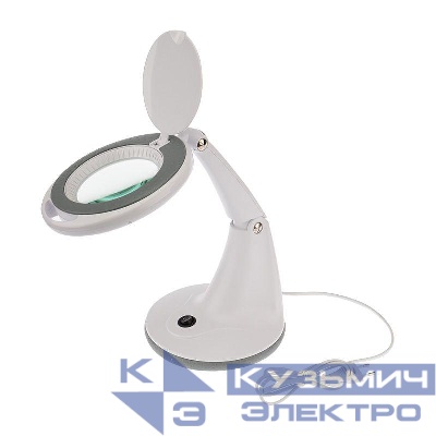 Лупа настольная малая 3Х+доп.12Х с подсвет. 48 LED бел. Rexant 31-0245