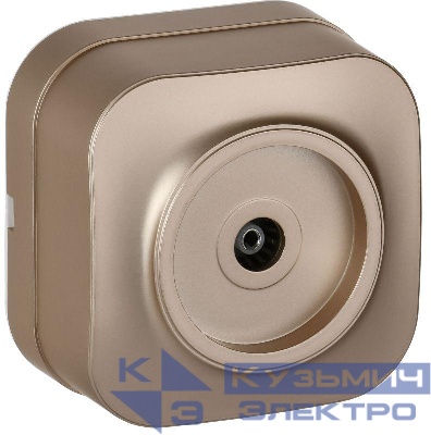 Розетка телевизионная TV 1-м ОП GLORY РТВ20-ХШм шампань матов. IEK EAH10-K37M