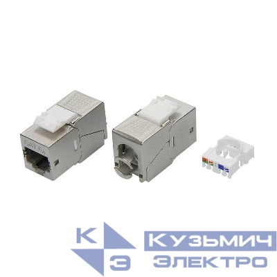Модуль Keystone RJ45 CAT6A экранир. 90град. (форм-фактор S19) серебр. DKC RNK6AF90TL