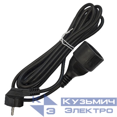 Удлинитель-шнур 1х3м с заземл. 16А IP20 ПВС 3х1 черн. DOMTOK 2342