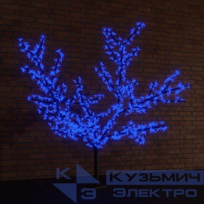 Дерево светодиодное "Сакура" 1.5м d кроны 1.8м 864LED син. 60Вт 24В IP65 понижающ. трансф. в компл. Neon-Night 531-103