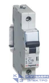 Выключатель автоматический модульный 1п C 6А 10кА TX3 6000 1мод. 230/400В Leg 403913