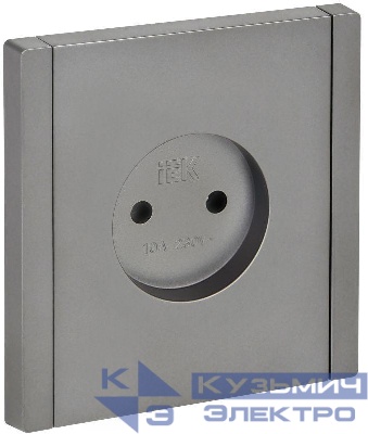 Розетка 1-м СП FORTE&PIANO FP518 10А без заземл. без защ. шторок винт. крепл. сталь IEK FP-R10-10-K46