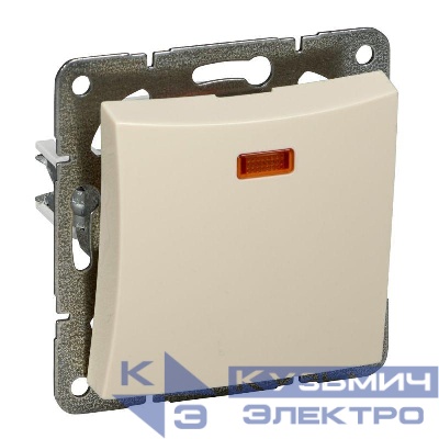 Переключатель 1-кл. СП Дуэт 10А IP20 с индикацией механизм беж. SchE WDE000263