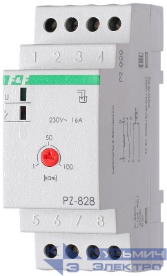 Реле уровня PZ-828 (одноуровневый монтаж на DIN-рейке 35мм 230В AC 16А 1перкл. IP20) F&F EA08.001.001