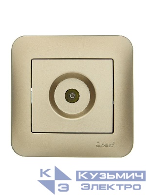 Розетка телевизионная проходная TV СП ASTI IP20 в сборе золото. LEZARD 7081-3636-129