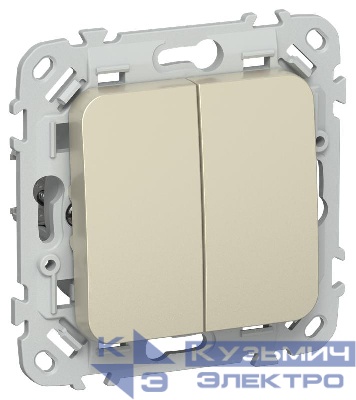 Выключатель 2-кл. СП FLITE ВС12-1-0-ФлШ 10А механизм шампань IEK FI-V20-0-10-1-K37