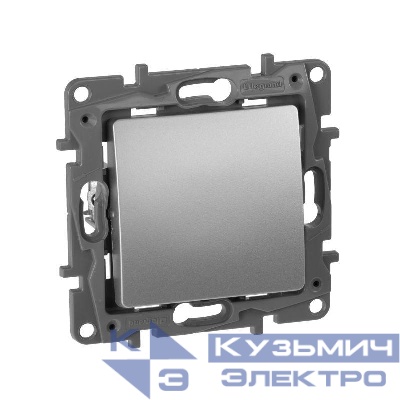 Переключатель 1-кл. СП Etika 10А IP20 250В 10AX авт. зажимы механизм алюм. IEK 672405