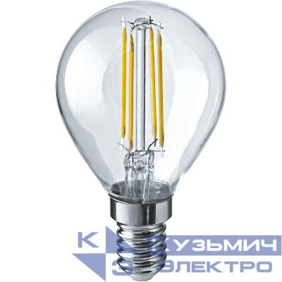 Лампа светодиодная филаментная 80 888 OLL-F-G45-10-230-2.7K-E14 10Вт шар прозрачная 2700К тепл. бел. E14 1000лм 220-240В ОНЛАЙТ 80888