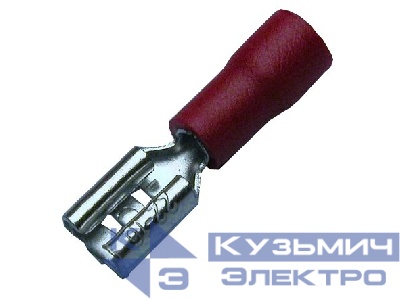 Клемма плоская FDD 1.25-187(5), КПИ гнездо 4,7мм, 0,5-1,5мм2, изолированная, красная, 100шт, NETKO Optima