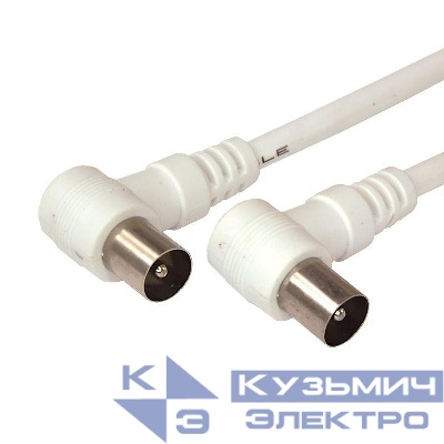 Шнур TV Plug - TV Plug 1.5м угловой бел. Rexant 18-0112