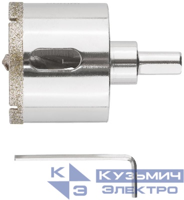 Коронка кольцевая алмазная по керамограниту камню и кафелю 50х70мм с центровочным сверлом FIT 16221