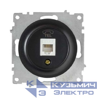 Розетка телефонная 1-м СП Florence RJ11 механизм черн. (1E20601303) OneKeyElectro 2172815
