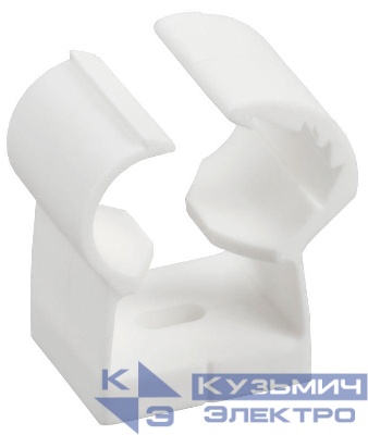 Клипса с фиксатором для глад. труб 20-25мм бел. (уп.24шт) IEK CTA00D-FL-020-K01