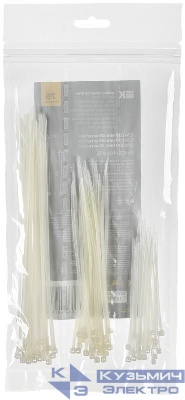 Набор хомутов 2.5х100; 2.5х150; 2.5х200 бел. (уп.75шт) IEK UNH35-N01-075