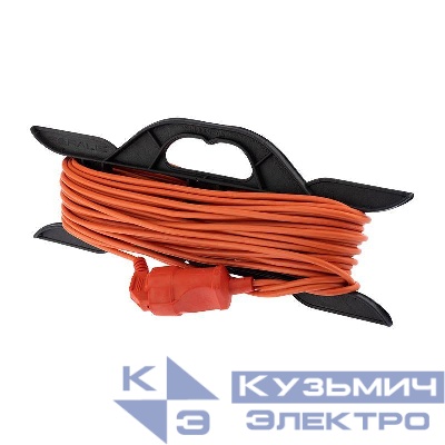 Удлинитель-шнур на рамке 1х20м без заземл. 6А IP20 1.3кВт ПВС 2х0.75 оранж. PROCONNECT 11-7112