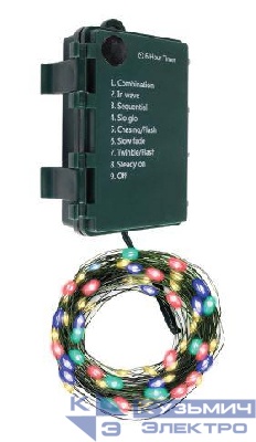 Гирлянда "Роса" DC-G06-50M 50 RGB microLED 5.1м. 8реж. (3хAA в компл.) ФАZА 5059641