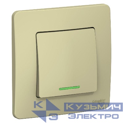 Выключатель 1-кл. СП Blanca 10А IP20 (сх. 1) 250В с подсветкой беж. SE BLNVS010117