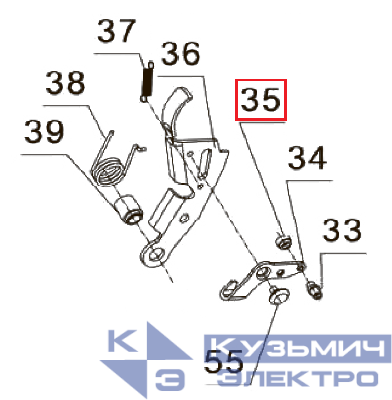Запчасть №35 для PAG-PC84. Ролик взводителя