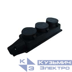 Колодка удлинителя 3-м с заземл. 16А IP44 1ф 250В еврослот с заглушками каучук UNIVersal 602230