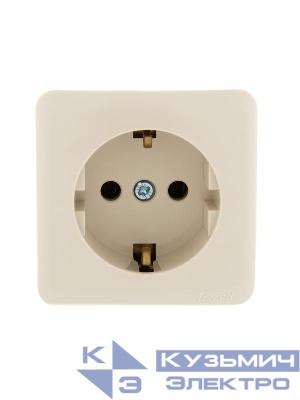 Розетка 1-м ОП Viola с заземл. крем. LEZARD 751-0300-122