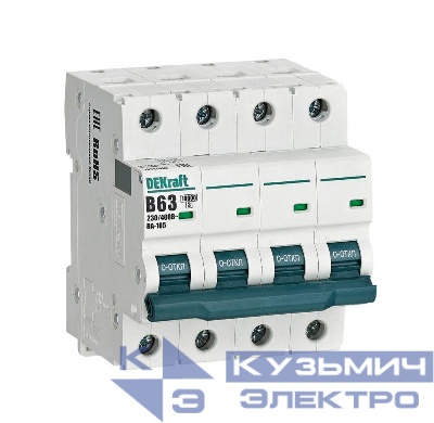 Выключатель автоматический модульный 4п B 63А 10кА ВА-105 DEKraft 13147DEK