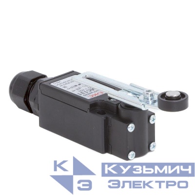Выключатель концевой с двумя контактами нормально открытый + нормально закрытый (NO+NC). С поворотным регулируемым рычажным роликом DKC R5MC131