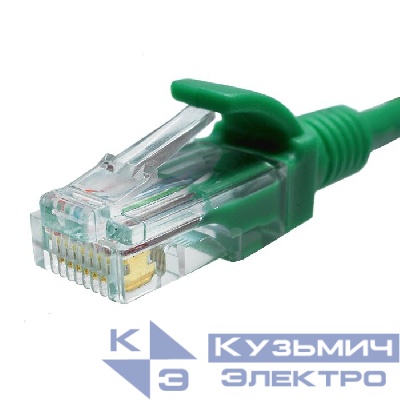 Патч-корд UTP 5e 4х2 26AWG (7х0.16мм) Cu LSZH 3м зел. SUPRLAN 10-0159