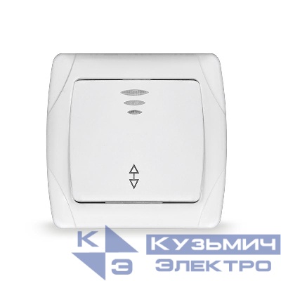 Переключатель проходной 1-кл. СП Маргарита 10А IP20 с подсветкой бел. UNIVersal М0125