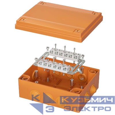 Коробка FS 240х190х90мм IP55 12п 450В 32А 10кв.мм с кабельными вводами и клеммниками пластик. DKC FSK411210