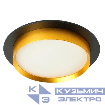 Светильник DL507 15Вт 230В GX53 потолочн. встраив. круг без лампы черн. + зол. FERON 51356