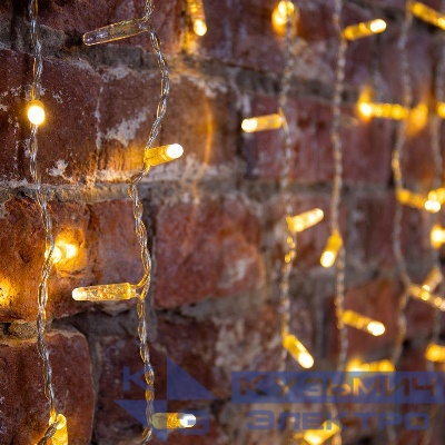 Гирлянда светодиодная "Светодиодный Дождь" 2х1.5м 300LED тепл. бел. 65Вт 230В IP65 постоян. свечение провод прозр. (нужен шнур питания 303-500-1) Neon-Night 235-306