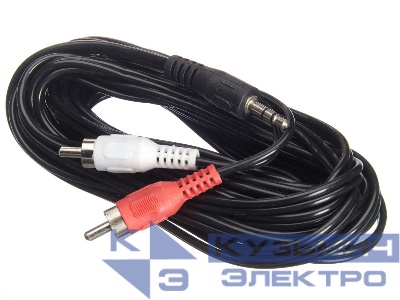 Шнур аудио-видео: 2RCA-3,5 мм стерео ( длина 5 м, литой), NETKO Optima