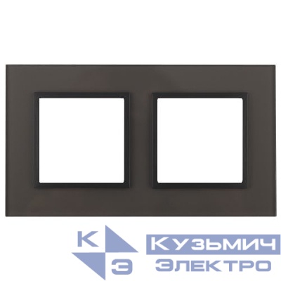 Рамка 2-м 14-5102-32 стекло Elegance сер.+антрацит ЭРА Б0034504