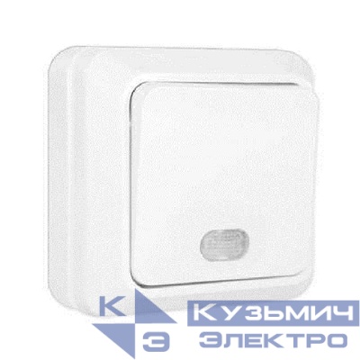 Выключатель 1-кл. ОП Олимп 10А IP20 с подсветкой бел. UNIVersal О0121