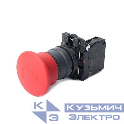 Кнопка аварийного останова SB5 в сборе 22мм 40мм тяни-толкай пластик 1НЗ SE SB5AT842
