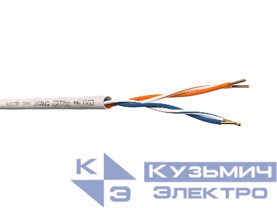 Кабель U/UTP2 cat.5е, 500м, 2 пары 24 AWG BC, одножильный, неэкранированный, серый, NETKO Expert