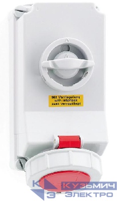 Розетка настенная 32А 5п 6ч 400В IP67 с блокировк. Bals 160177