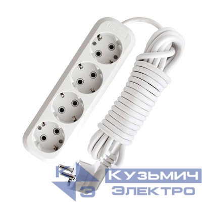 Удлинитель 4х5м с заземл. 13А IP20 Е-304 ПВС 3х1 АБС-пластик UNIVersal 9631982