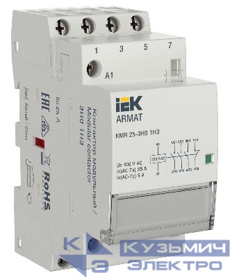 Контактор модульный KMR 25А 230В AC 3НО 1НЗ ARMAT IEK AR-KMR10-025-31-230