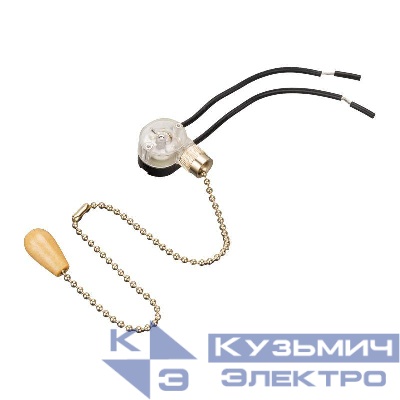 Выключатель для настенного светильника с проводом и деревянным наконечником gold Rexant 32-0104