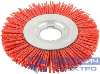 Корщетка-колесо нейлоновая посадочный диаметр 22.2мм профи 100мм FIT 38791